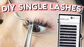 DIY Lash Extensions  SINGLE LASHES [upl. by Arimak696]