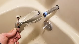 Bathtub Spout with Diverter Replacement Fix Leaking Tub Spout Jonny DIY [upl. by Arun]