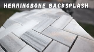 How to Install Mosaic Herringbone BACKSPLASH long weekend project [upl. by Jody]