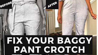 How To Alter Your Pants  How To Fix A Baggy Pants Crotch [upl. by Durgy]