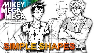 How To Draw MALE ANIME MANGA CHARACTERS From BASIC SHAPES [upl. by Toffey]