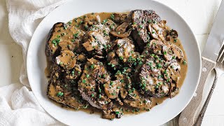 Delicious Classic Steak Diane Recipe  Creamy Cognac Sauce [upl. by Ansell]