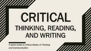 Critical Thinking Reading and Writing [upl. by Namwob]