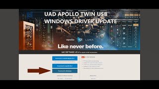 UAD Apollo Twin USB Driver and Firmware Update Windows 💽 [upl. by Aken]