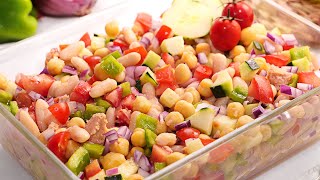 Ensalada de Garbanzos muy Rápida Fácil y Fresquita [upl. by Attenweiler]