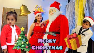 OMG Real Santa Claus 🎅 Came To Bindass Kavya House With Lots Of Gifts 🎁 Christmas Celebratrion 🎄 [upl. by Burkley429]