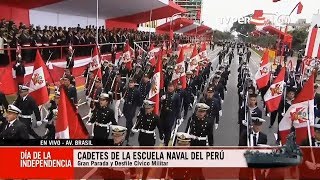 Cadetes y compañías de la Marina desfilan en Gran Parada Militar [upl. by Yzzo]