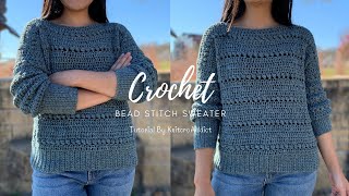 Crochet Bead Stitch Sweater Pattern Learn to Crochet a Simple Sweater [upl. by Ellon]