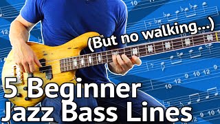 5 BeginnerFriendly JAZZ Bass Lines Guaranteed To Impress [upl. by Natka932]