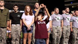 Yell Leader in training leads Aggie War Hymn [upl. by Ellivnarg]