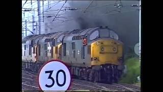 Class 37 thrash  Mossend 15690 Clag and tripleheaded locomotives on a coal train near Glasgow [upl. by Quin35]