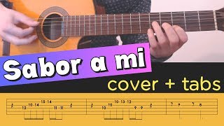 SABOR A MI on Guitar  Cover Tutorial Lesson Tabs Chords [upl. by Parrott]