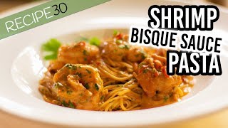 Creamy Shrimp Pasta in Bisque Sauce prawns [upl. by Aneladgam4]