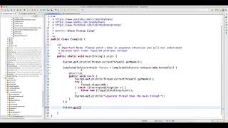 CompletableFuture runAsync Method Video 58 [upl. by Huppert]