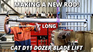 Making a new CAT D11R Dozer Cylinder Rod  Machining amp Welding [upl. by Nodnarg]