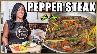 The Tastiest Pepper Steak RecipeJamaican StyleTHE RAINA’S KITCHEN [upl. by Sevy367]