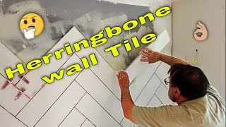 How to tile a herringbone wall [upl. by Courtund795]