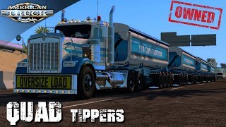 FIRST ROAD TRAIN OWNED   QUAD SIDE TIPPERS  AMERICAN TRUCK SIMULATOR [upl. by Robinetta]