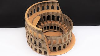 Diy  How To Make The Rome Colosseum From Cardboard At Home [upl. by Ehcrop]