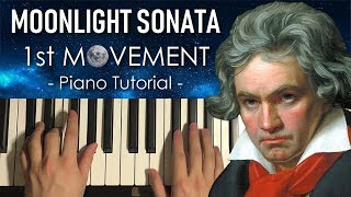 Beethoven  Moonlight Sonata  1st Movement PIANO TUTORIAL LESSON [upl. by Eadwine]