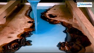 HOW TO MAKE A RESIN RIVER TABLE USING CLEAR EPOXY CASTING RESIN [upl. by Faro]