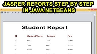 Jasper Reports Step by Step in Java Netbeans [upl. by Cohla]