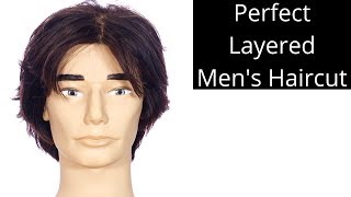 Perfect Layered Mens Haircut Tutorial  TheSalonGuy [upl. by Analos321]