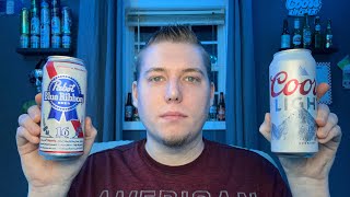 Pabst Blue Ribbon VS Coors Light BEER BATTLE [upl. by Anayi]