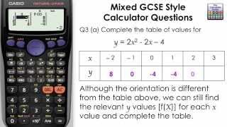 Complete A Table amp Graph Using TABLE Mode on Casio Calculator  GCSE maths fx83GT fx85GT [upl. by Aminta]