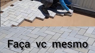 como fazer calçamento intertravado com o tijolo paver como fazer pavimentação com bloco concreto [upl. by Ayotas764]