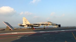 J15 fighter takes off from Chinas first domestically built aircraft carrier Shandong [upl. by Ria199]