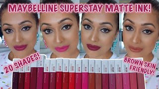 TWENTY Maybelline SuperStay Matte Ink Lip Swatches [upl. by Watson20]