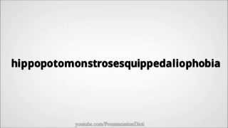 How to pronounce hippopotomonstrosesquippedaliophobia [upl. by Rahr]