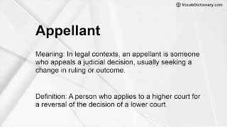 Appellant Meaning [upl. by Iaoh470]