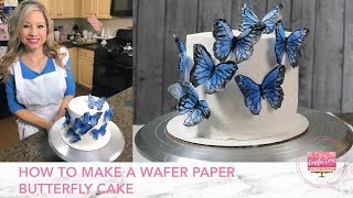 How to Make a Wafer Paper Butterfly Cake [upl. by Oilime]