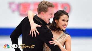 Chock and Bates sizzle to second place with Grenoble free dance  NBC Sports [upl. by Feeney]