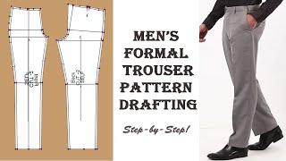 HOW TO MAKE MANS FORMAL TROUSER PANT CUTTING PANT PATTERN DRAFTING [upl. by Evelina]