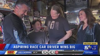 Aspiring race car driver wins big thanks to Scott Bloomquist [upl. by Owades]