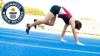 Fastest 100 m running on all fours  Guinness World Records [upl. by Bunder]