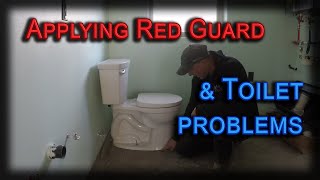 Applying Red Guard waterproof barrier and a toilet problem [upl. by Cony639]