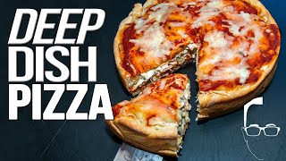 EASY HOMEMADE DEEP DISH PIZZA RECIPE  SAM THE COOKING GUY 4K [upl. by Dredi]