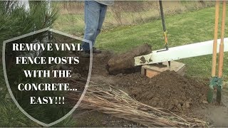 Remove Vinyl Fence Posts WITH Concrete SUPER EASY [upl. by Sirraf]