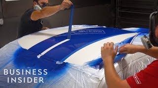 How Racing Stripes Are Painted On A Car [upl. by Ariet]