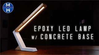 DIY concrete EPOXY LED lamp  how to make  woodworking [upl. by Claus]