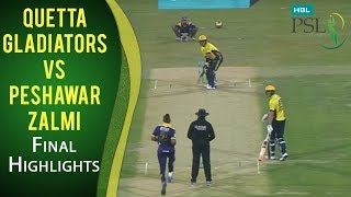 PSL 2017 Final Match Quetta Gladiators vs Peshawar Zalmi Highlights  MA2 [upl. by Iroc]