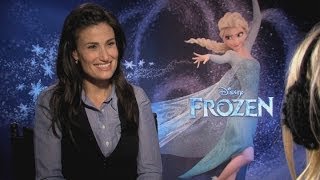 Idina Menzel talks about husband Taye Diggs in Disneys Frozen interview [upl. by Nwahsyd]