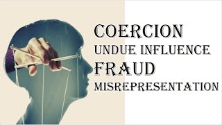 Coercion Undue Influence Fraud Misrepresentation  Indian Contract Act 1872  Law Guru [upl. by Iong45]