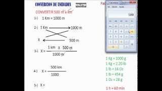 CONVERSIÓN DE UNIDADES CON LA REGLA DE TRES [upl. by Uzia]