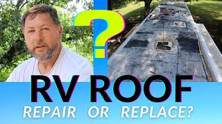 Episode 14 RV Roof Sealing or RV Roof Replacement How to Repair Your Class A Motorhome Roofing DIY [upl. by Llert]