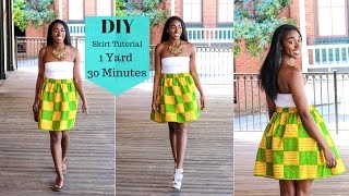 DIY Skirt Tutorial  1 yard  30 Minutes [upl. by Yahiya]